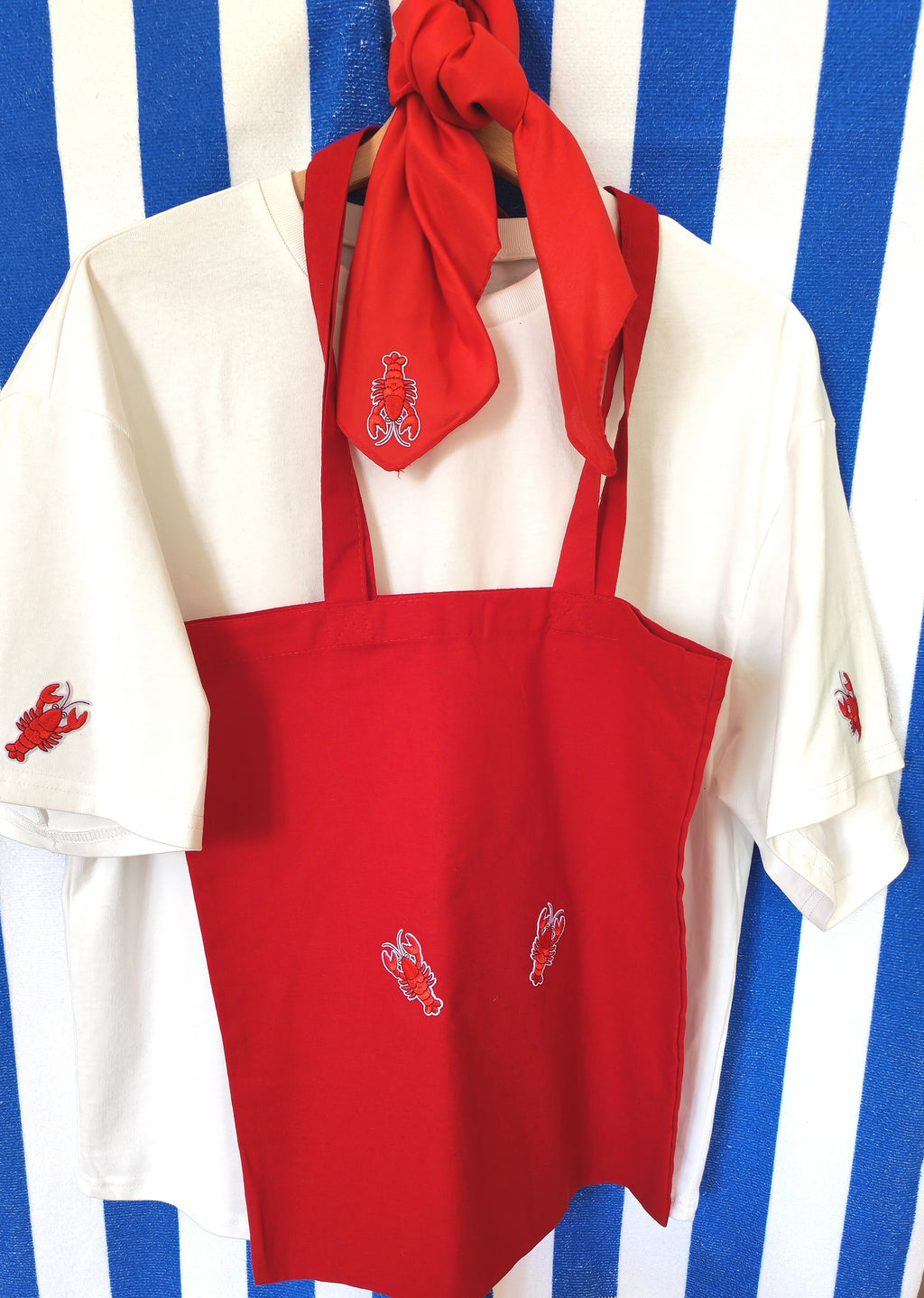 Ensemble T-shirt, sac, foulard HOMARD
