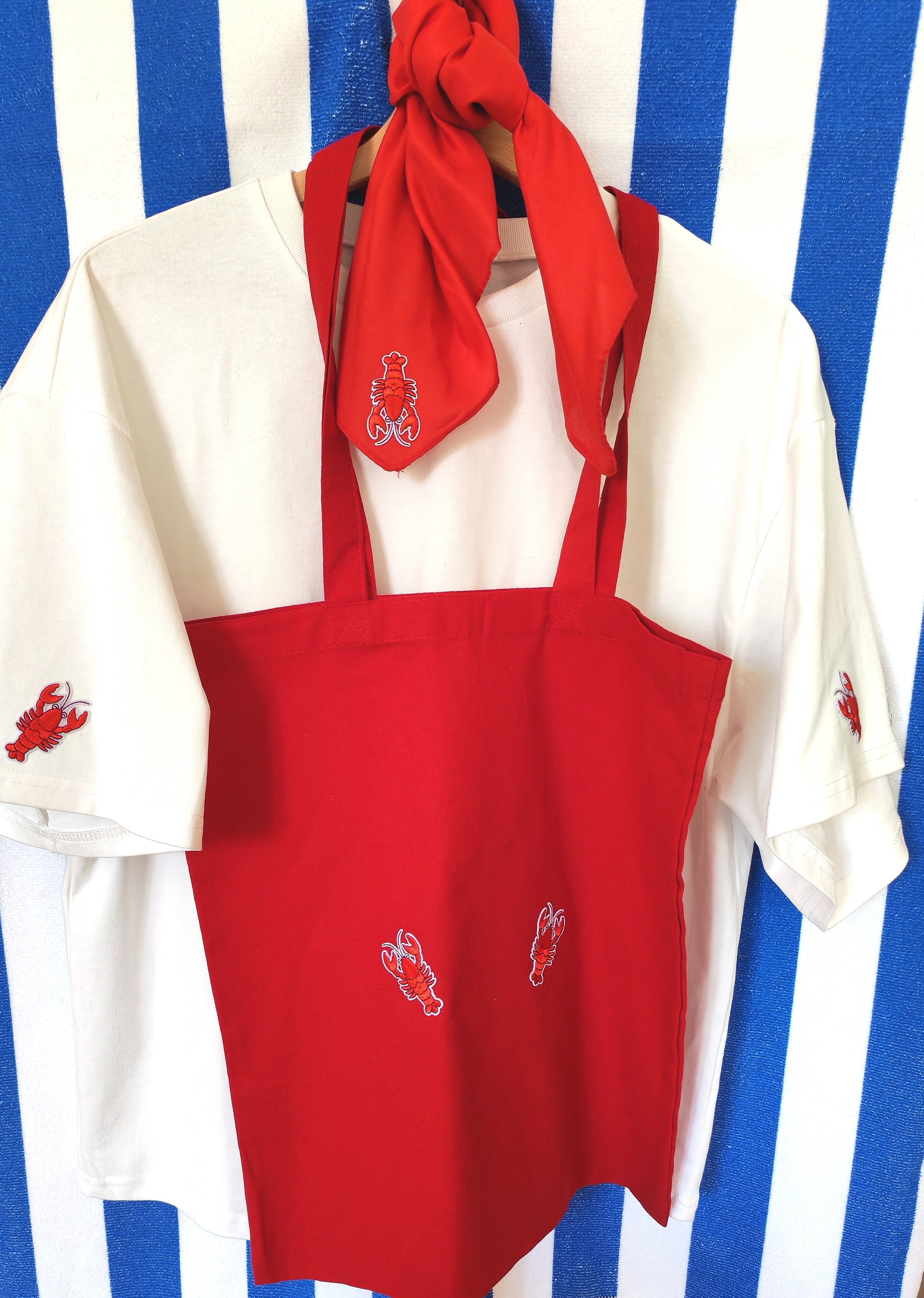 Ensemble T-shirt, sac, foulard HOMARD