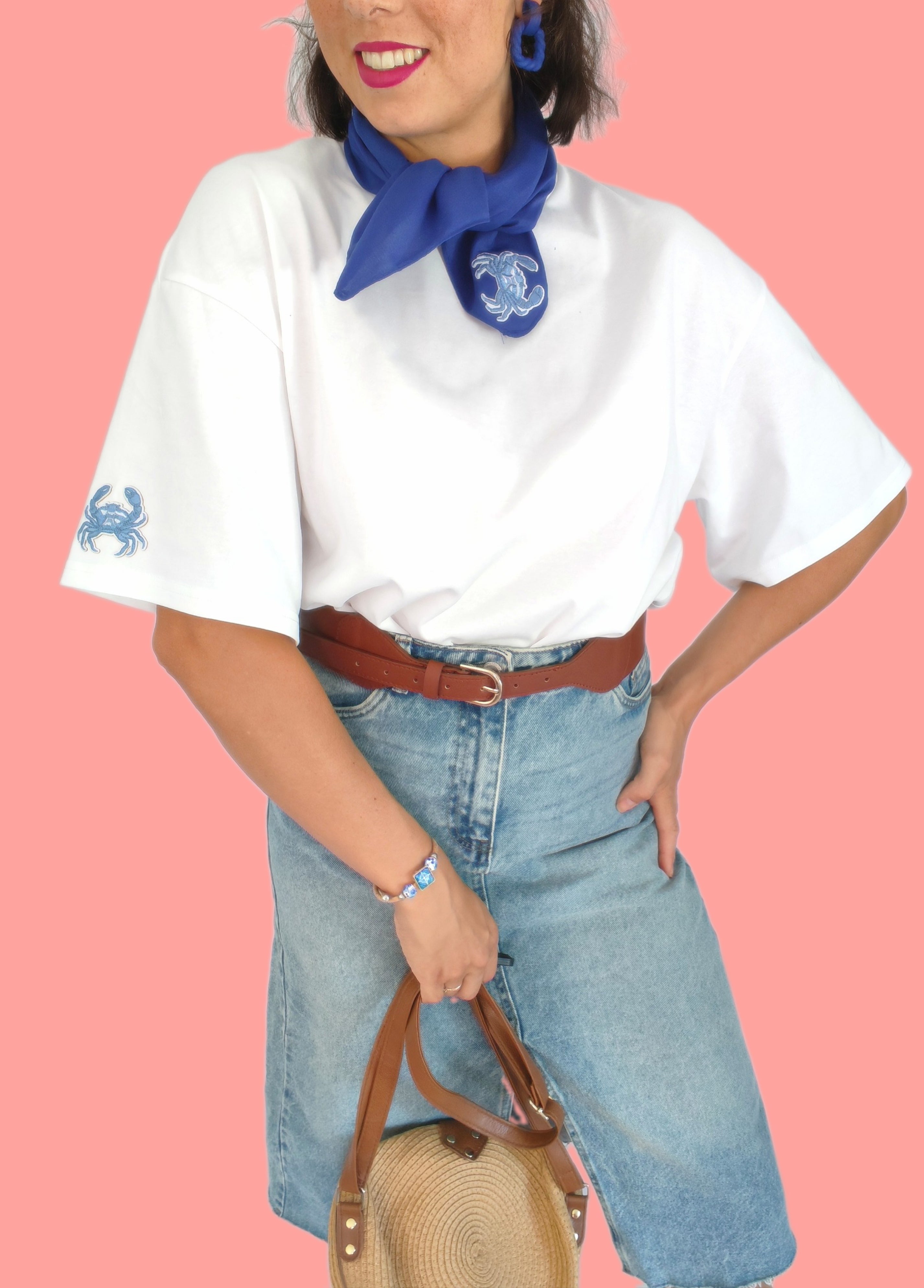 Ensemble T-shirt, sac, foulard CRABE