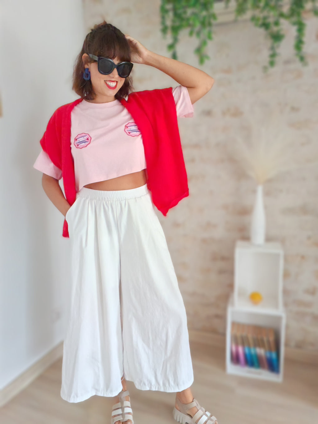 Crop top sardines porté – style marin et décalé BFunny